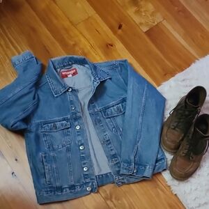 Wrangler HERO Men's Classic Blue Denim Jean Jacket Size Large